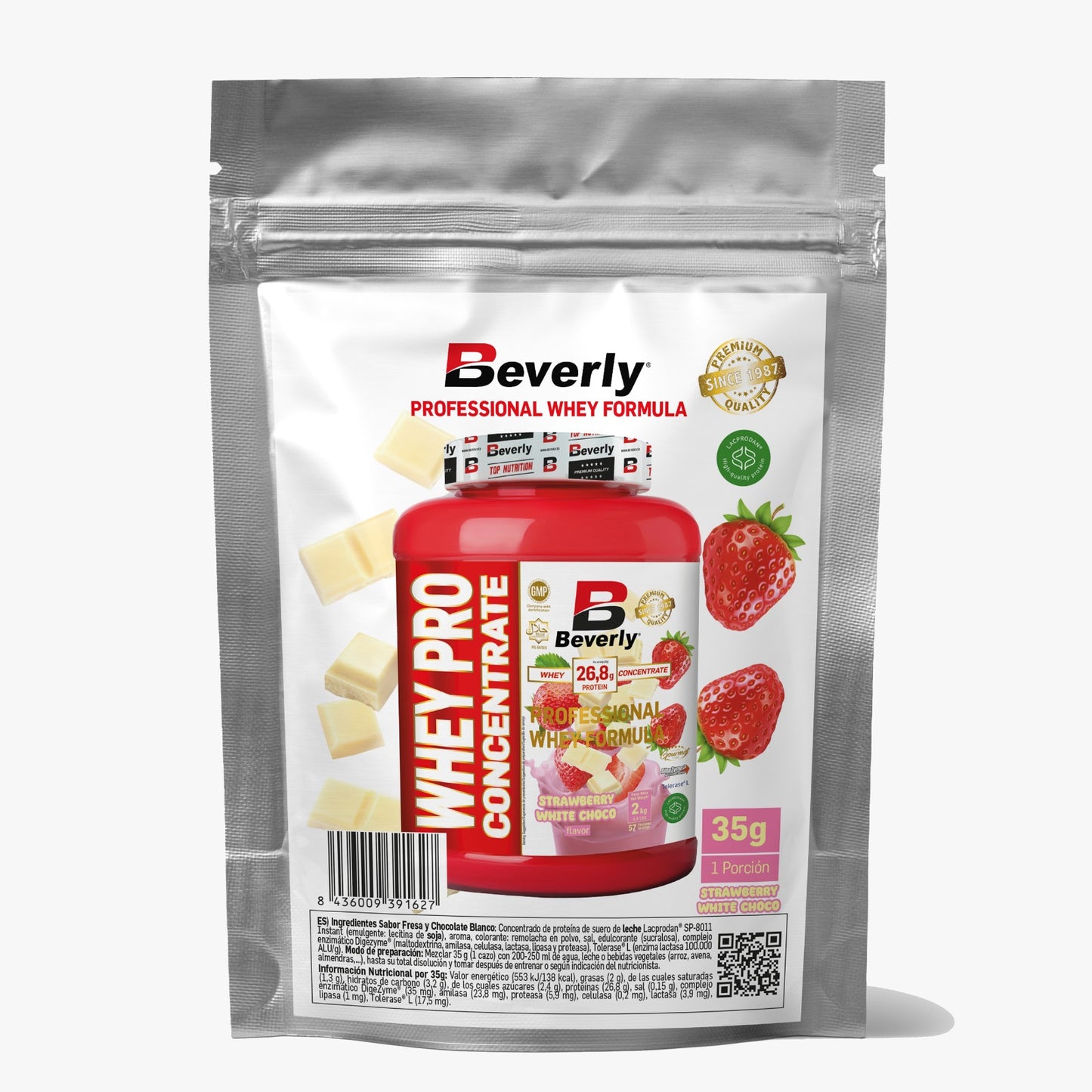 MONODOSE WHEY PRO FRAISE CHOCOLAT BLANC 35G