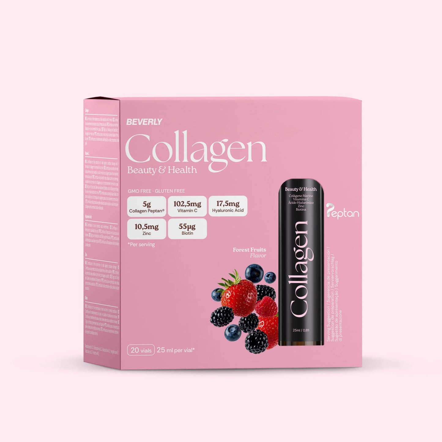 Collagène FOR HER  + Biotine, vitamine C et acide hyaluronique - Fruits des bois - 20 ampoules