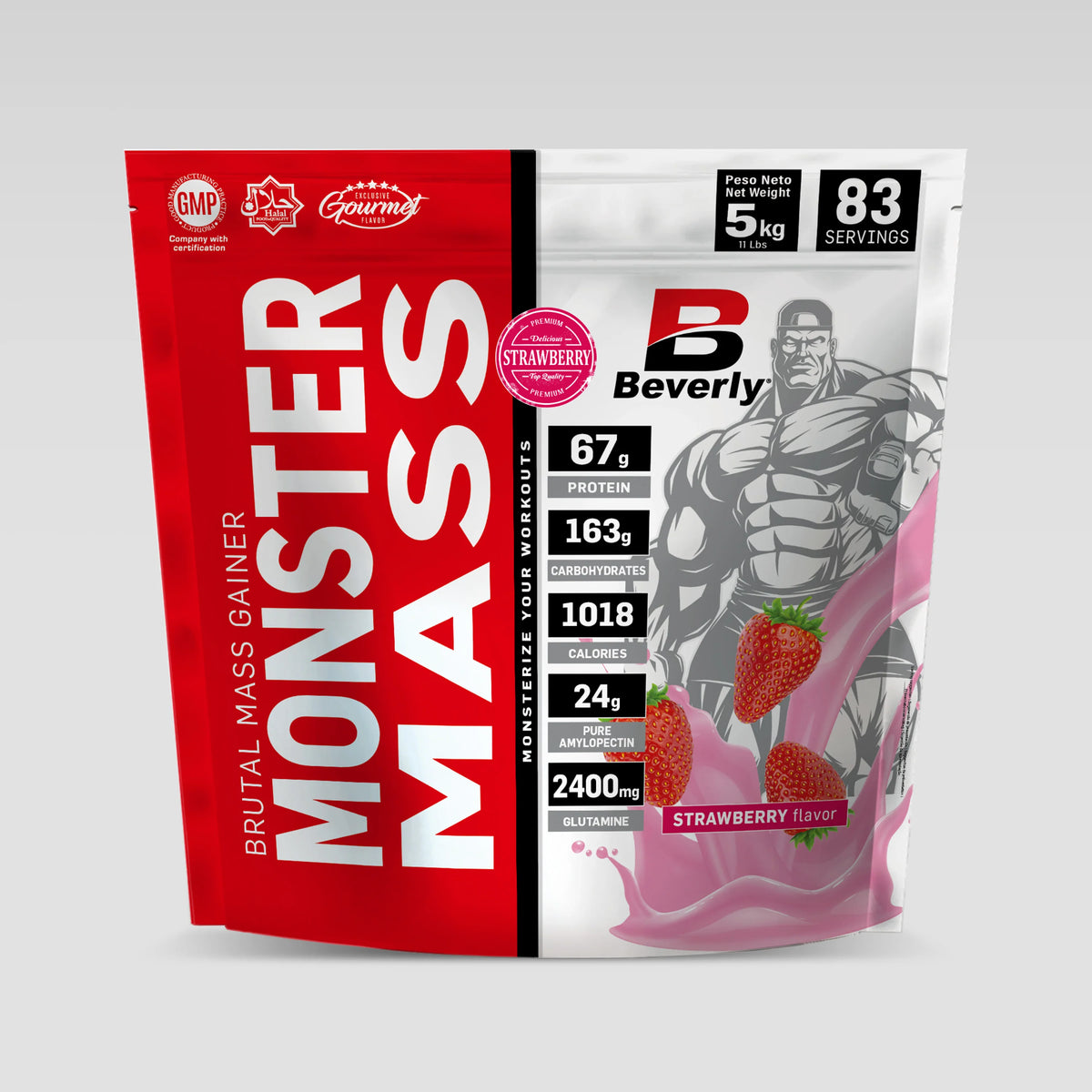MASS GAINER MONSTER MASS FRAISE 5 KG