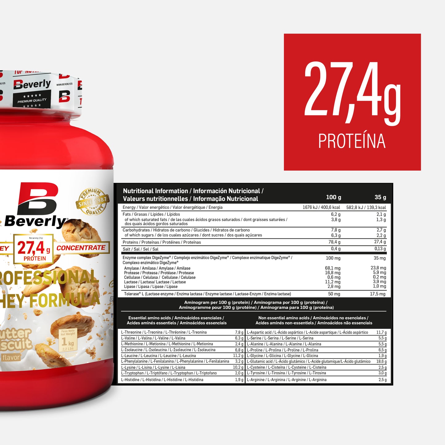 WHEY PRO CONCENTRATE - 1 KG - BUTTER BISCUIT