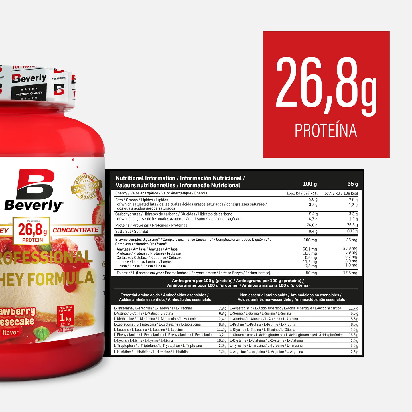 WHEY PRO CONCENTRATE - 1 KG - FRAISE